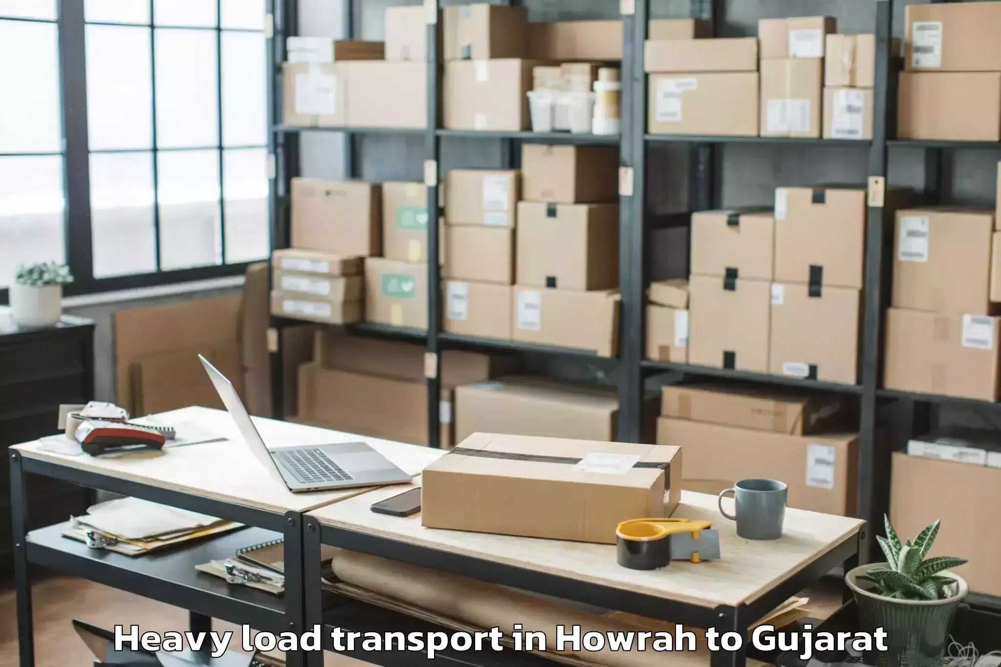 Reliable Howrah to Marwadi University Rajkot Heavy Load Transport